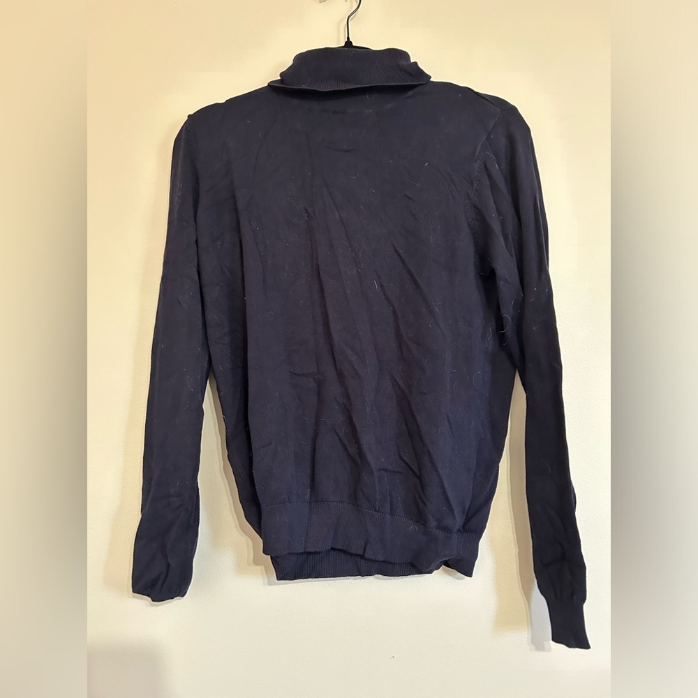 Navy Blue Ribbed Turtleneck